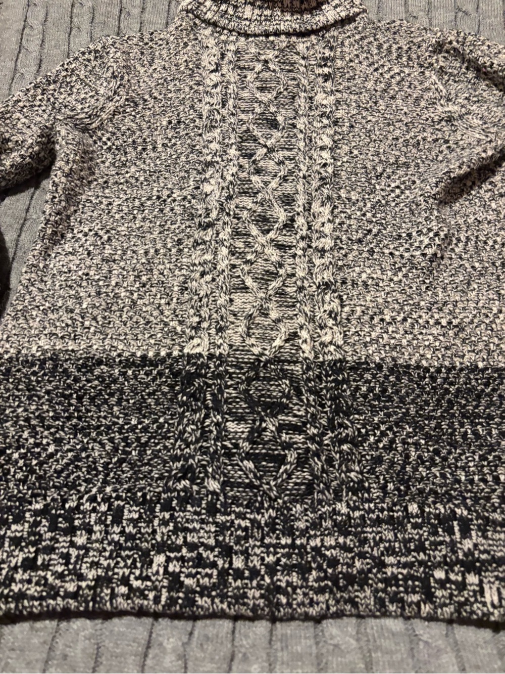 Banana Republic Marled Cable Knit Turtleneck Sweater Colorblock Size M